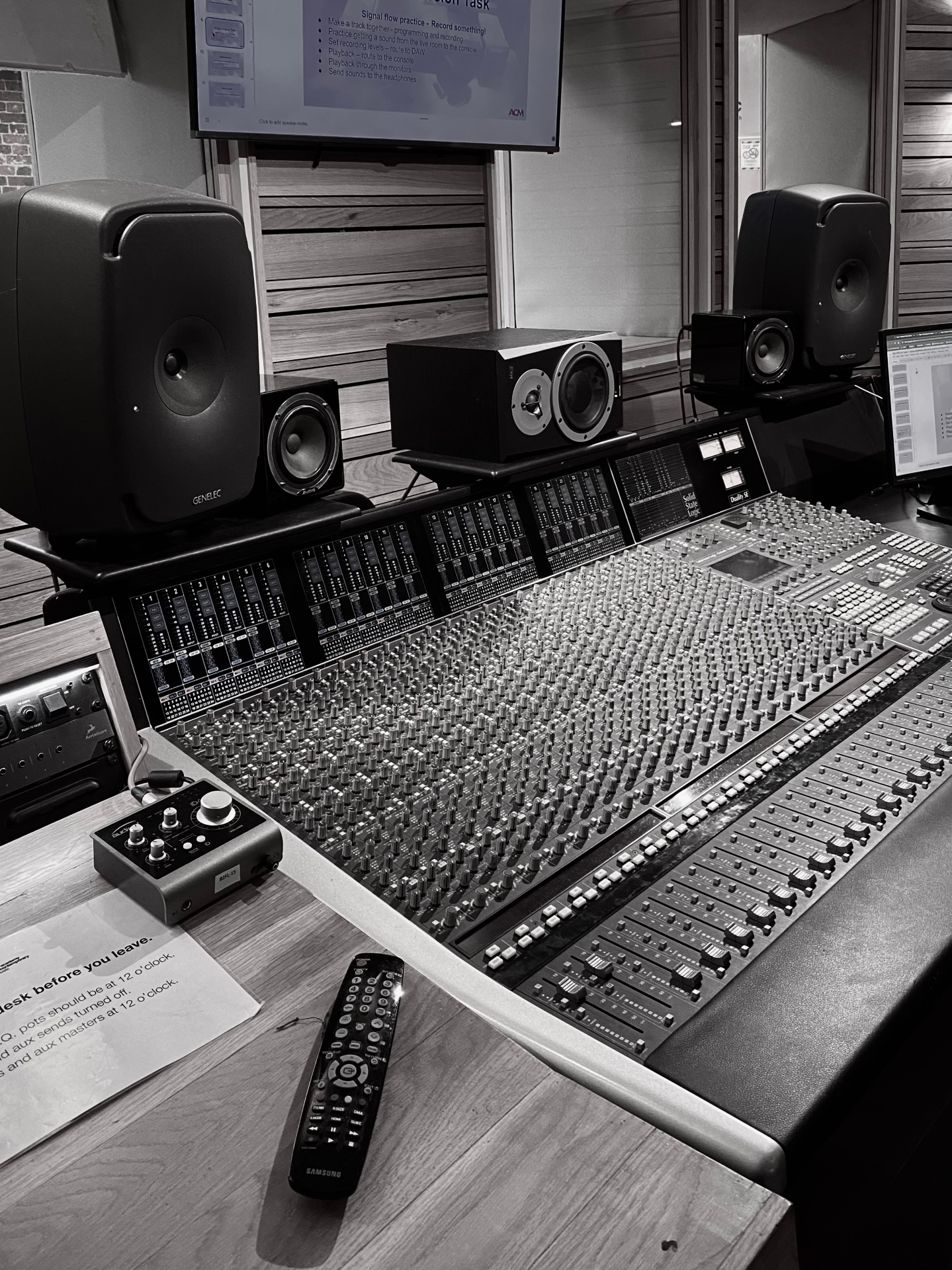 SSL console at the studio